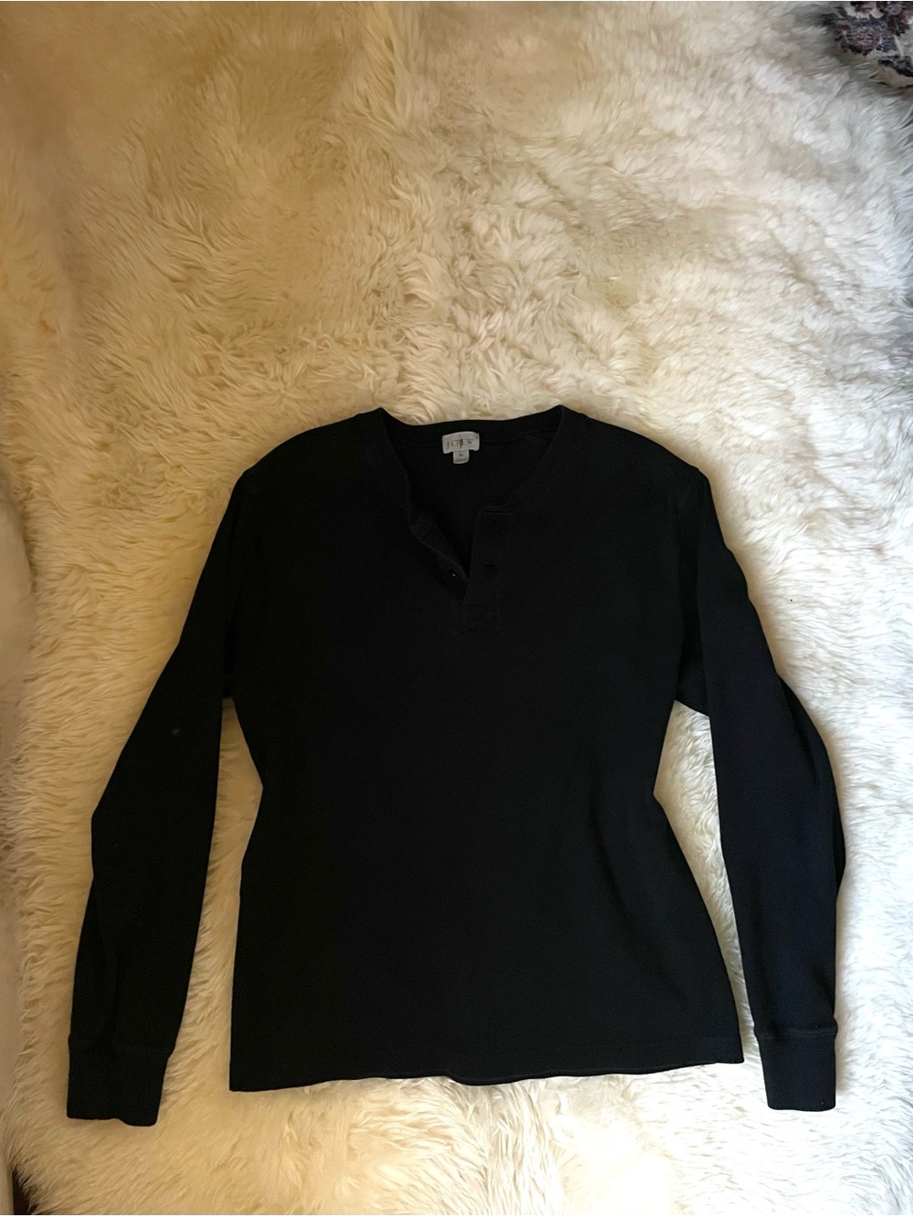 Sold out J Crew Oarsman Mens black long sleeve Henley t Shirt